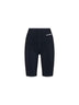 Shorts biker in jersey di cotone nero con logo