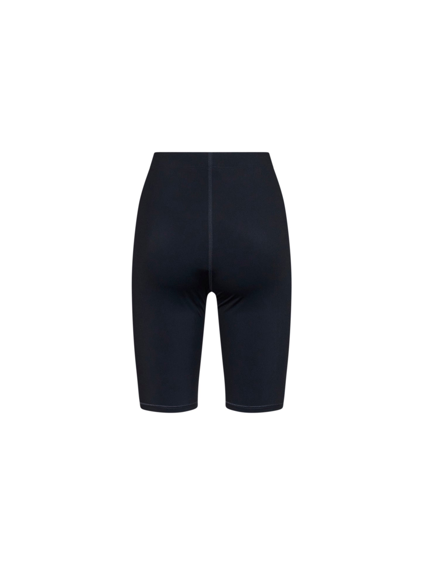 Shorts biker in jersey di cotone nero con logo