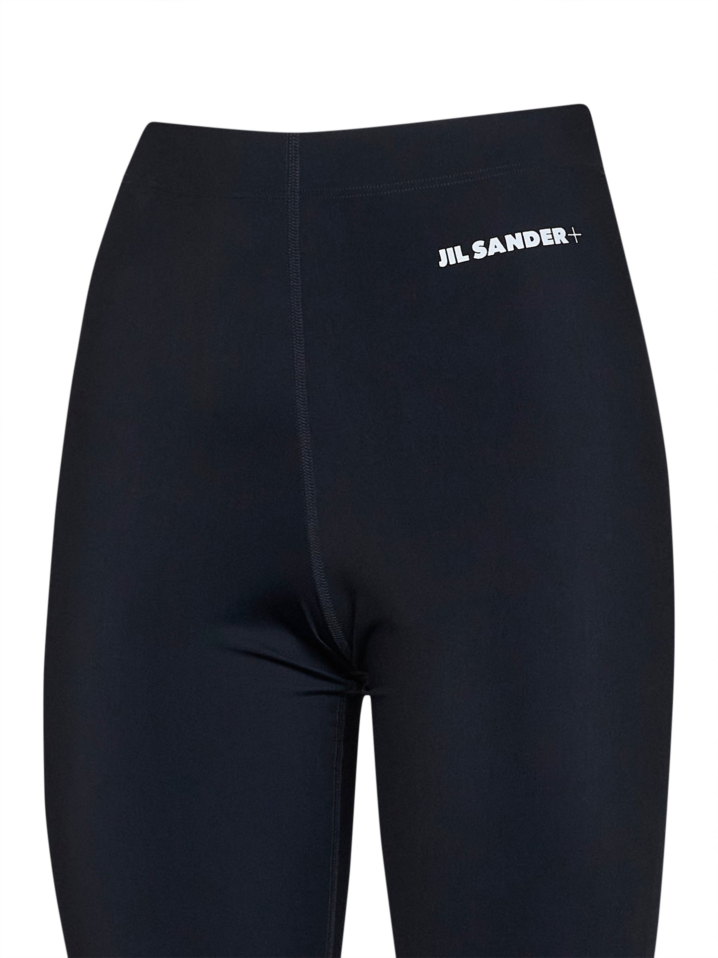 Shorts biker in jersey di cotone nero con logo