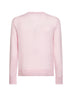 Maglione girocollo in lana rosa con monogramma