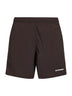 Brown stretch nylon logo swim shorts