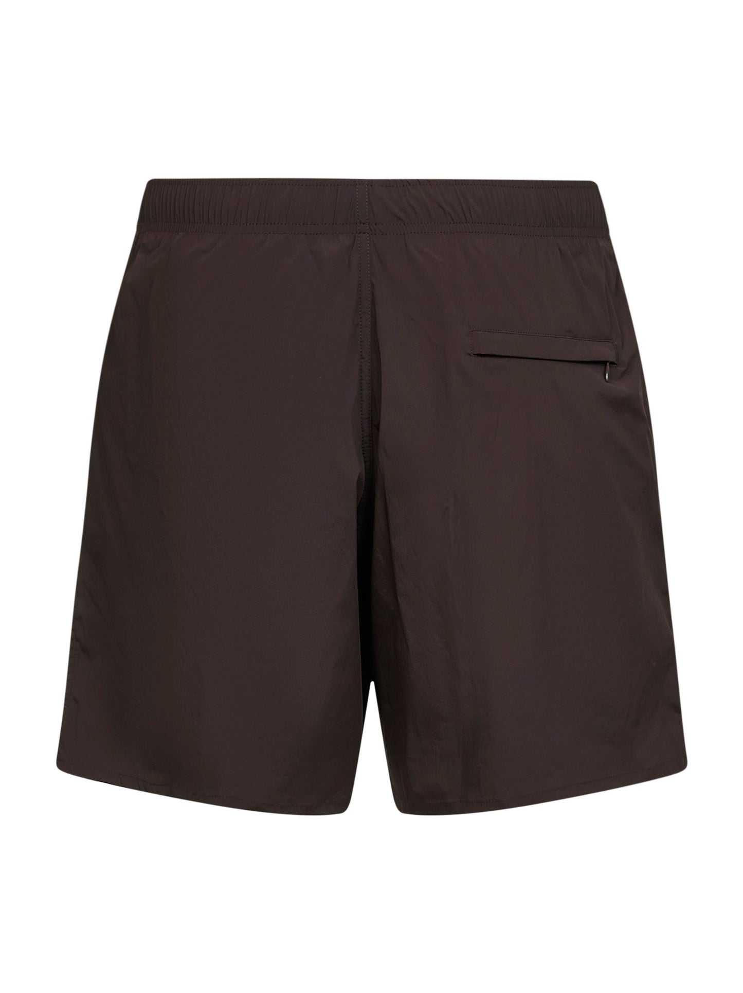 Brown stretch nylon logo swim shorts