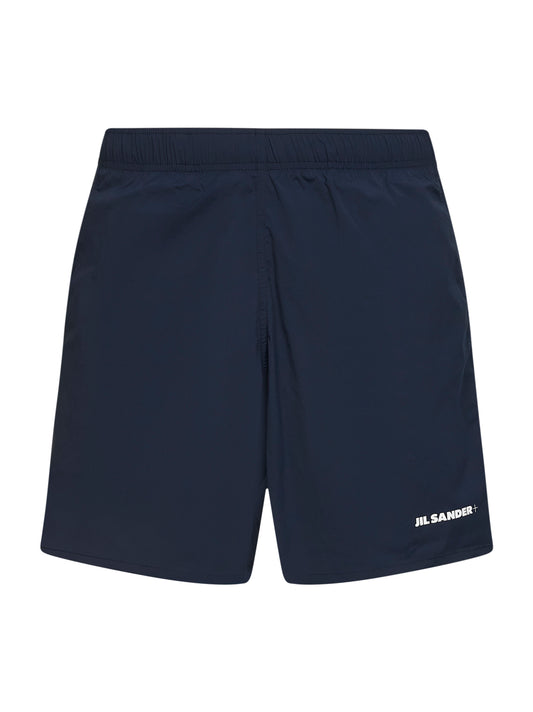 Blue stretch nylon logo swim shorts