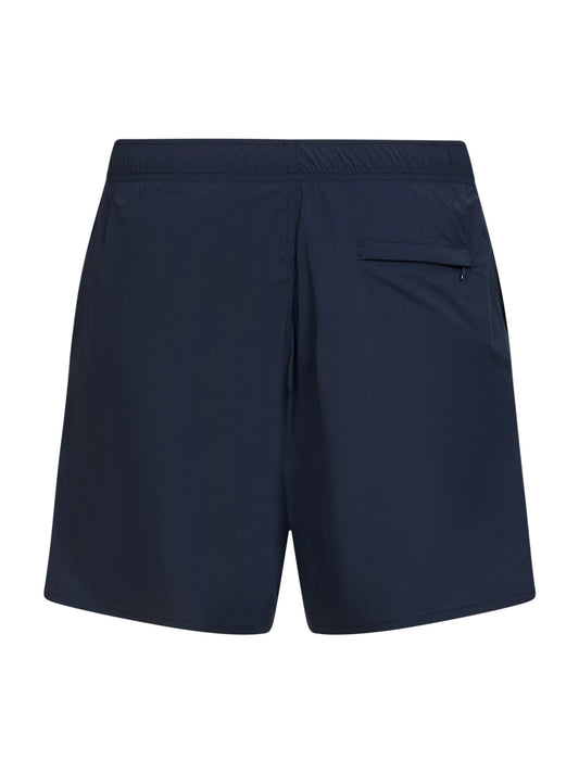 Blue stretch nylon logo swim shorts