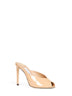 Beige patent leather Brigitte 100 mules