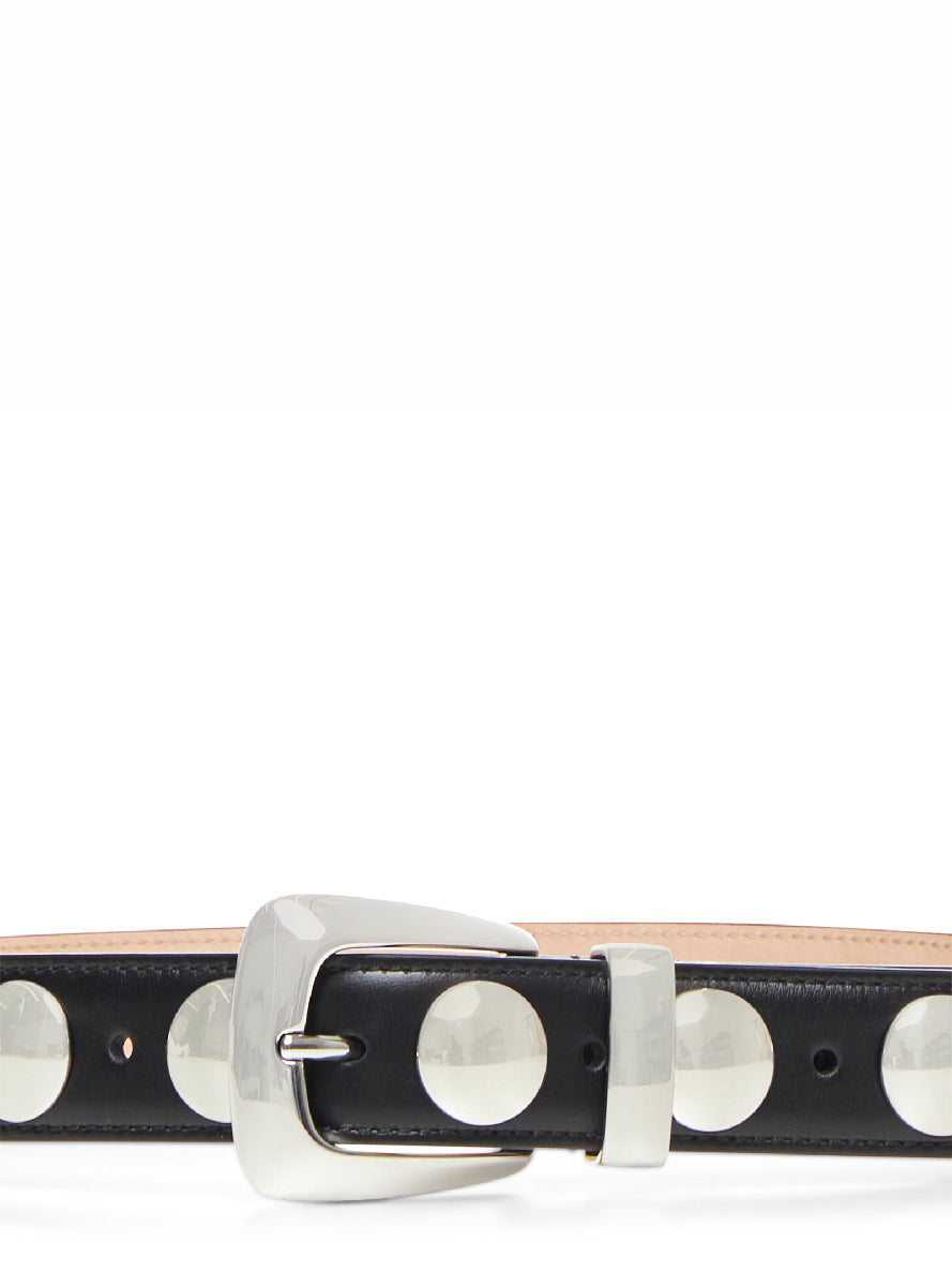 Black leather Benny belt with studs