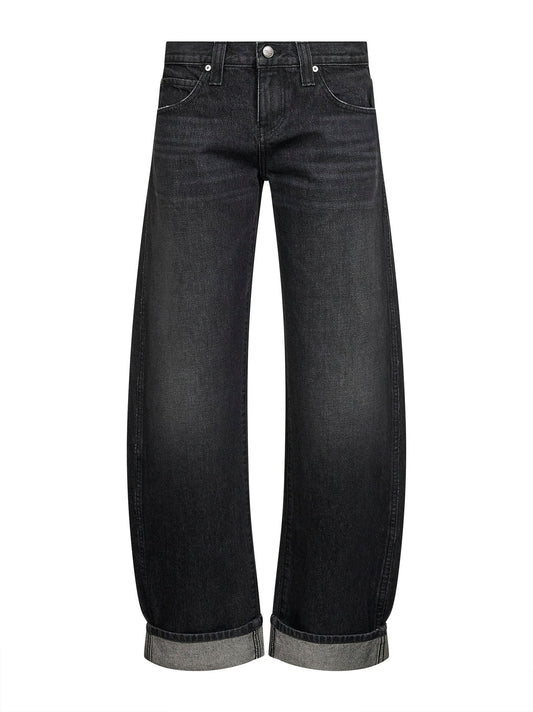 Black denim Karo low-rise cuffed jeans