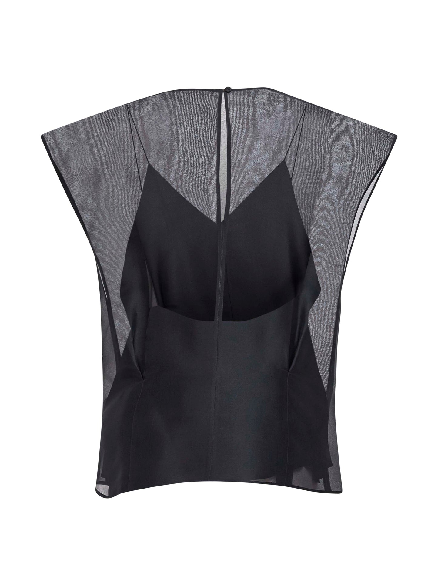 Black silk organza Mer top