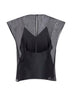 Black silk organza Mer top