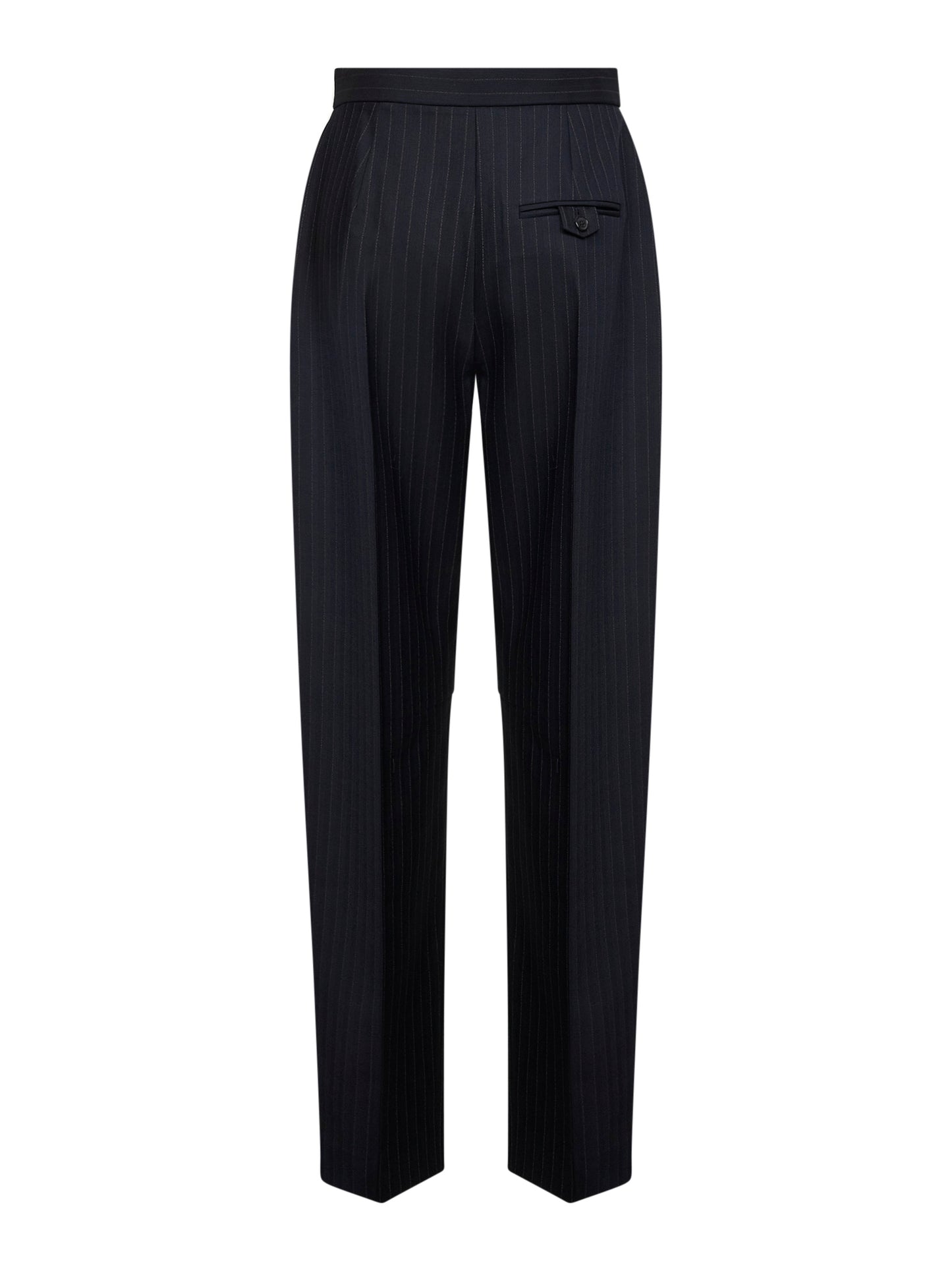 Pantaloni Jude in lana stretch gessata blu navy