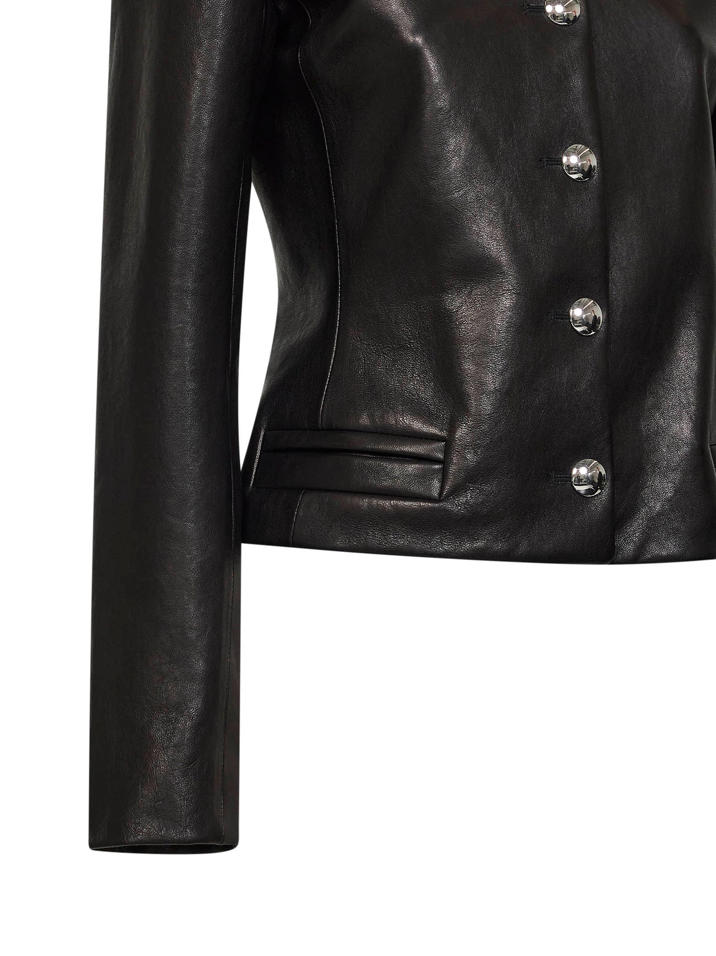 Giacca Nara in nappa testurizzata nera