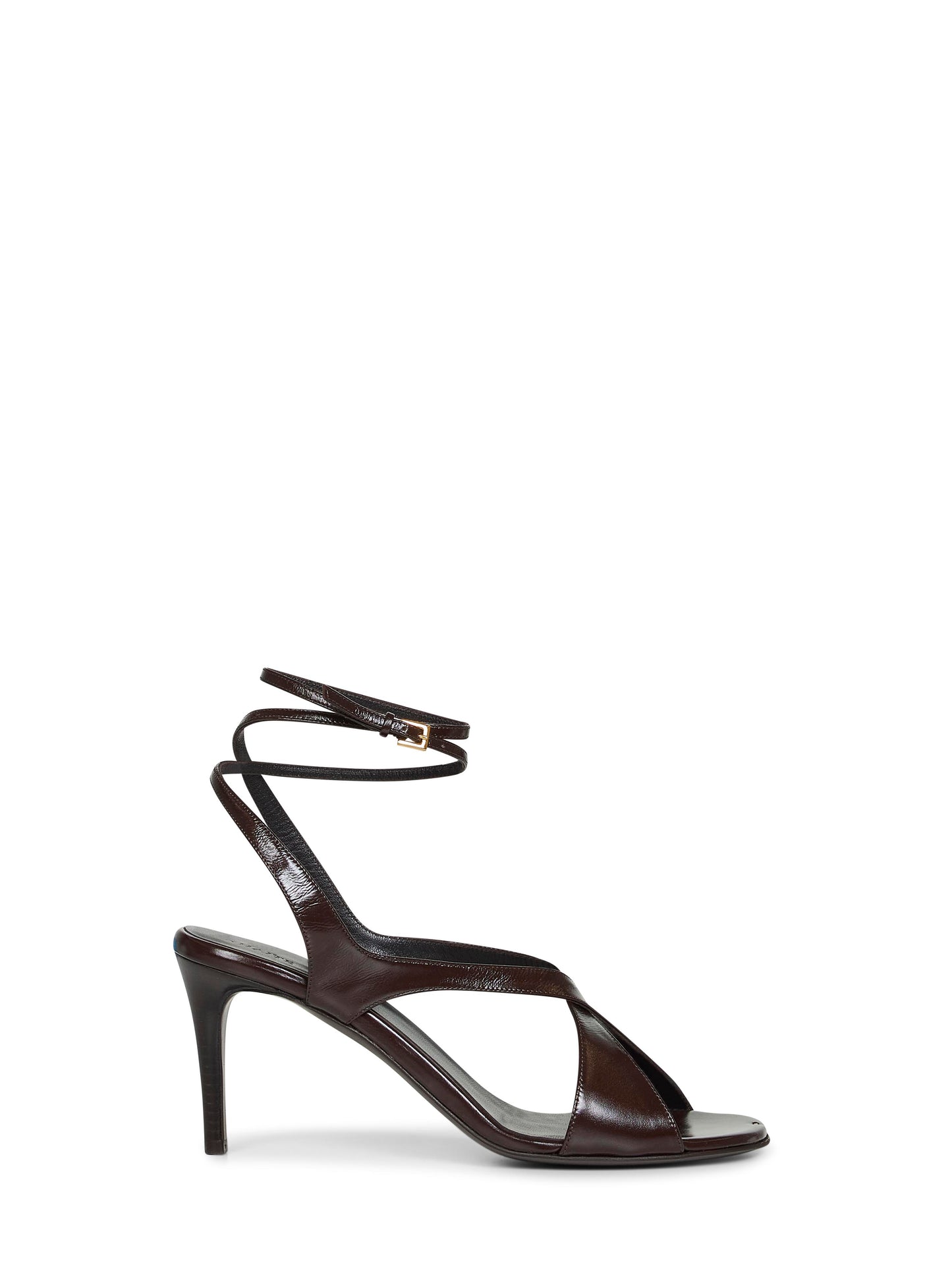 Dark brown glazed leather Liria sandals