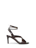 Dark brown glazed leather Liria sandals