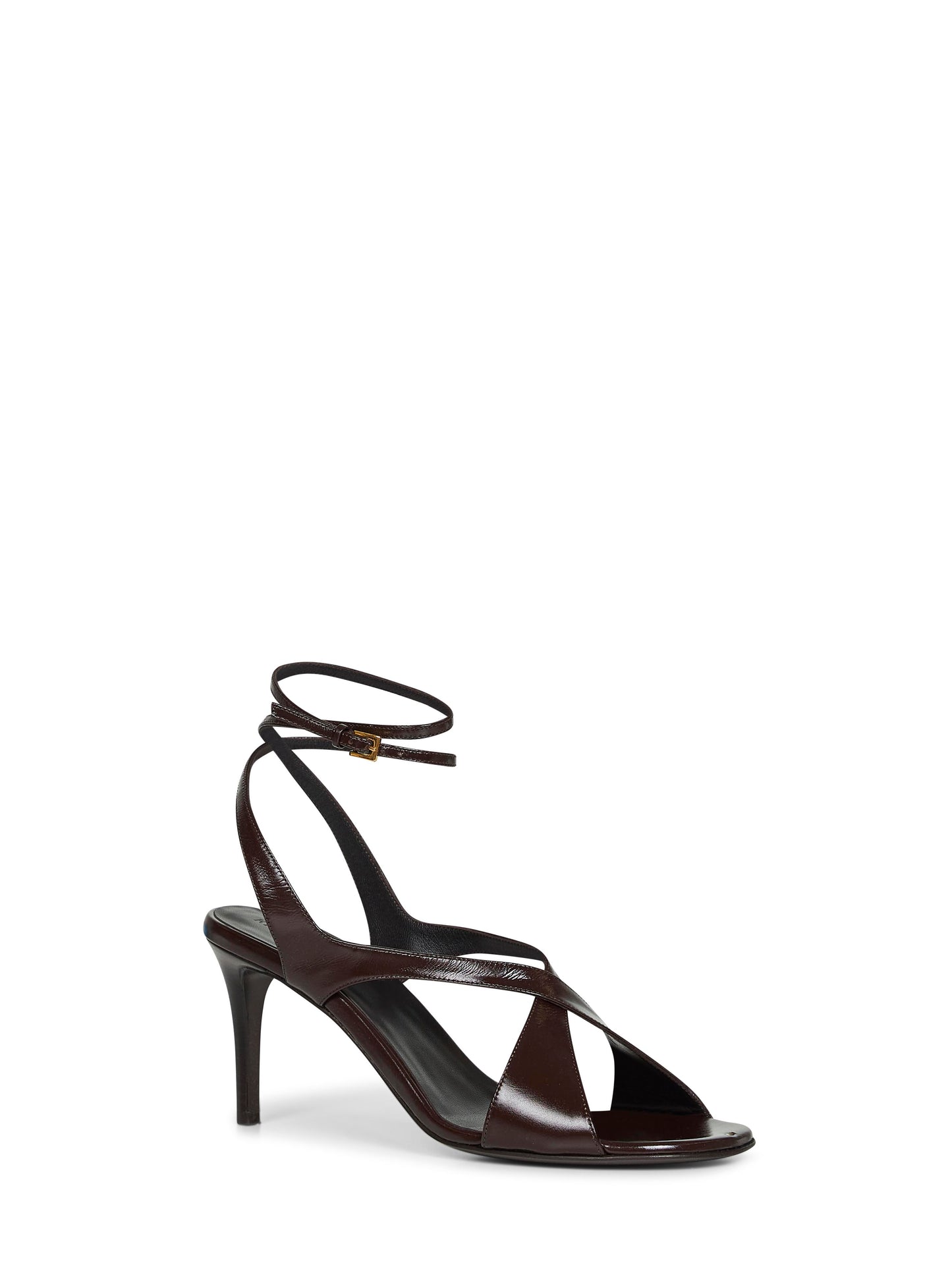 Dark brown glazed leather Liria sandals