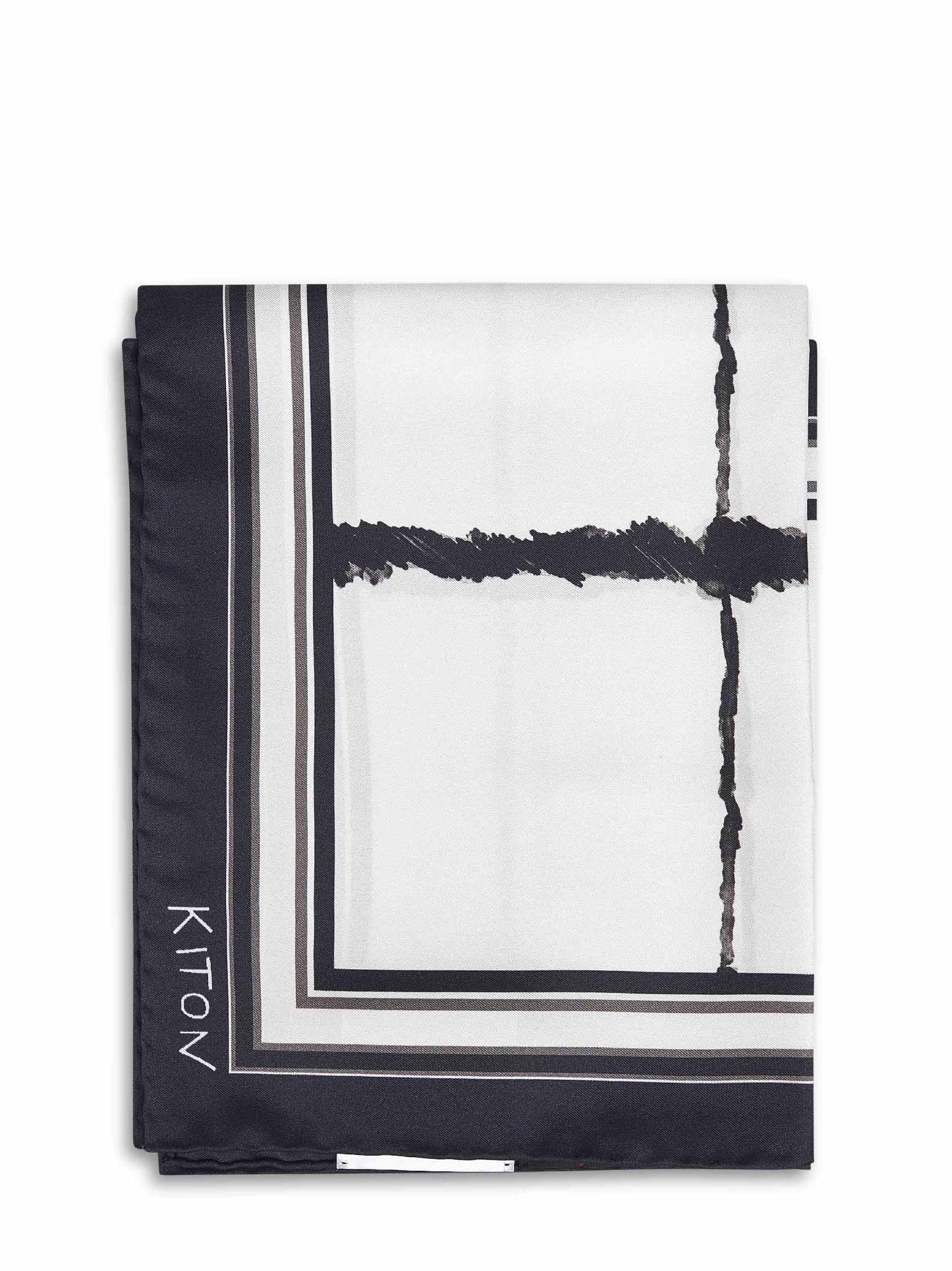 Foulard in twill di seta stampato nero