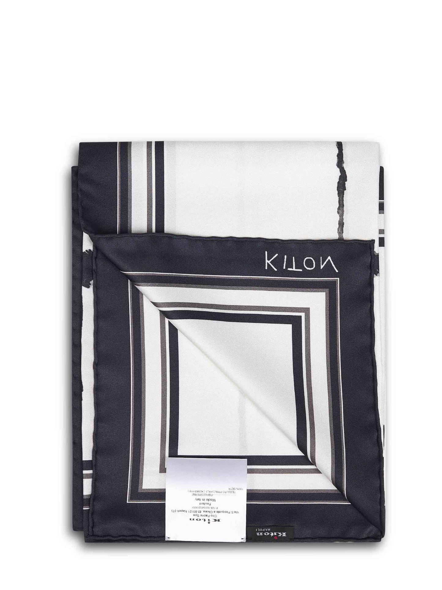 Foulard in twill di seta stampato nero