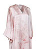 Light pink printed silk long kimono dress