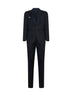Navy blue virgin wool single-breasted suit