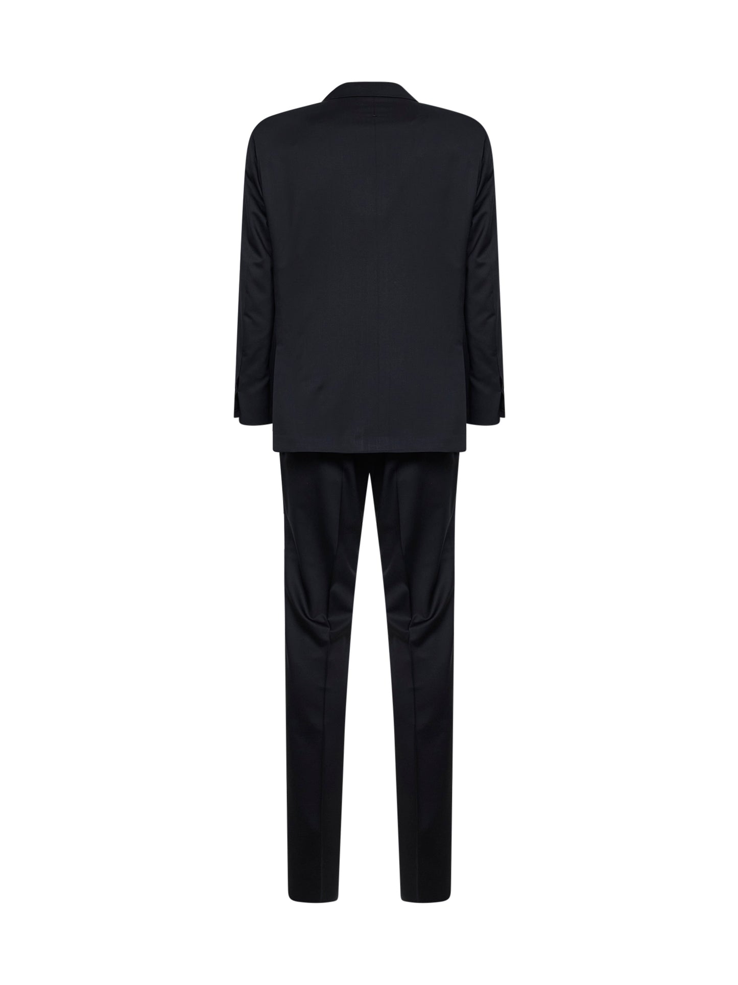Navy blue virgin wool single-breasted suit