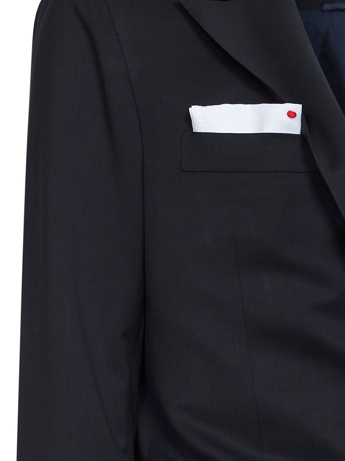 Navy blue virgin wool single-breasted suit