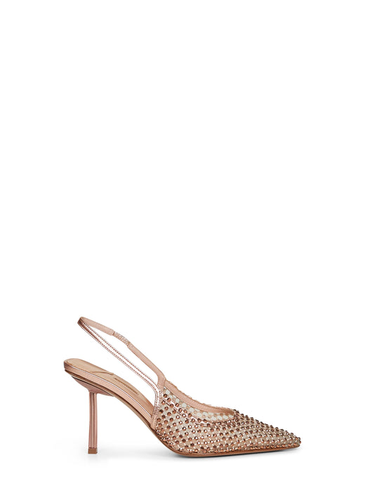 Rose gold Gilda 80 mm jewelled slingbacks