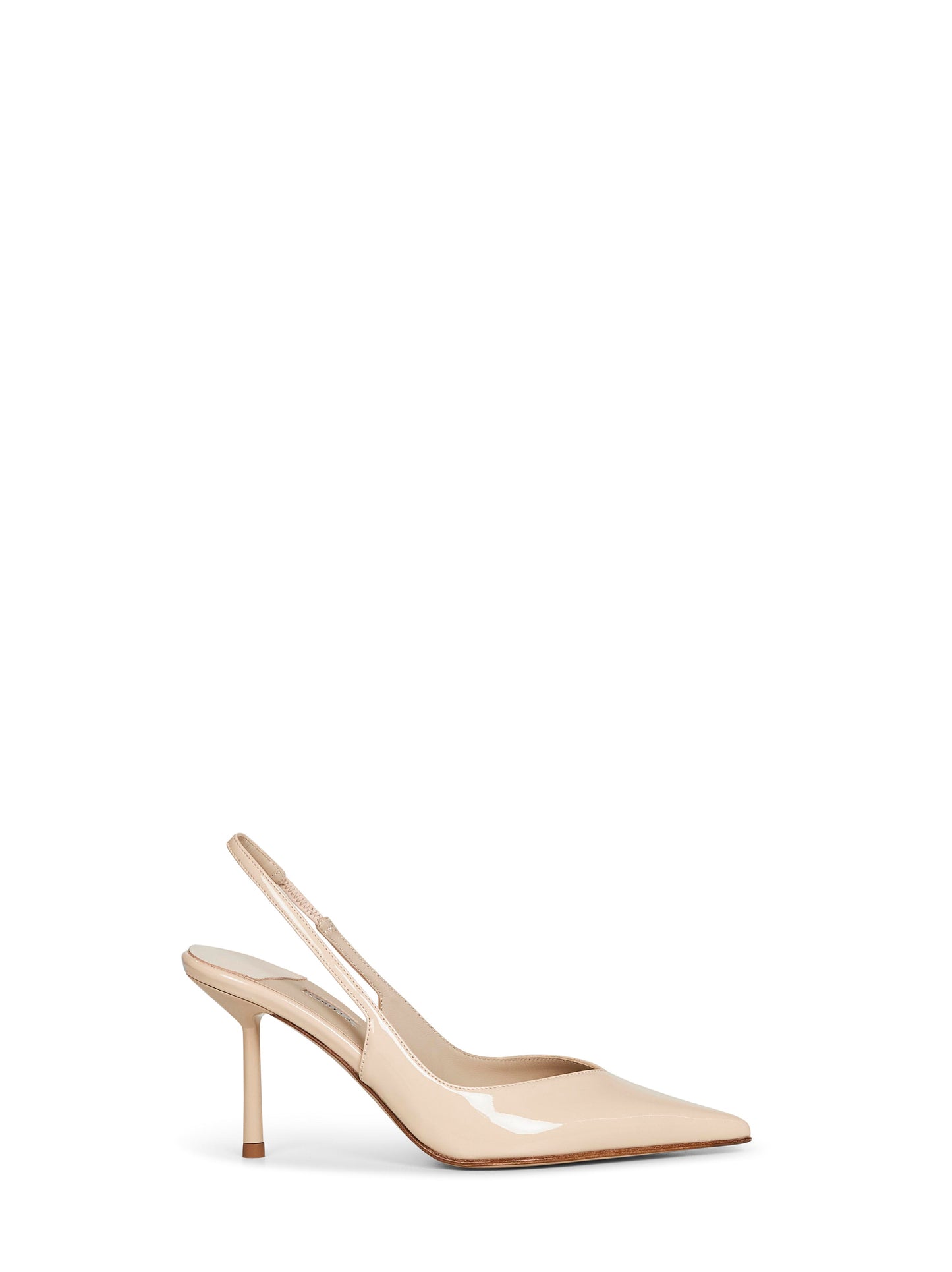 Giza beige vinyl Vivienne 80 mm slingback pumps