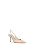 Giza beige vinyl Vivienne 80 mm slingback pumps