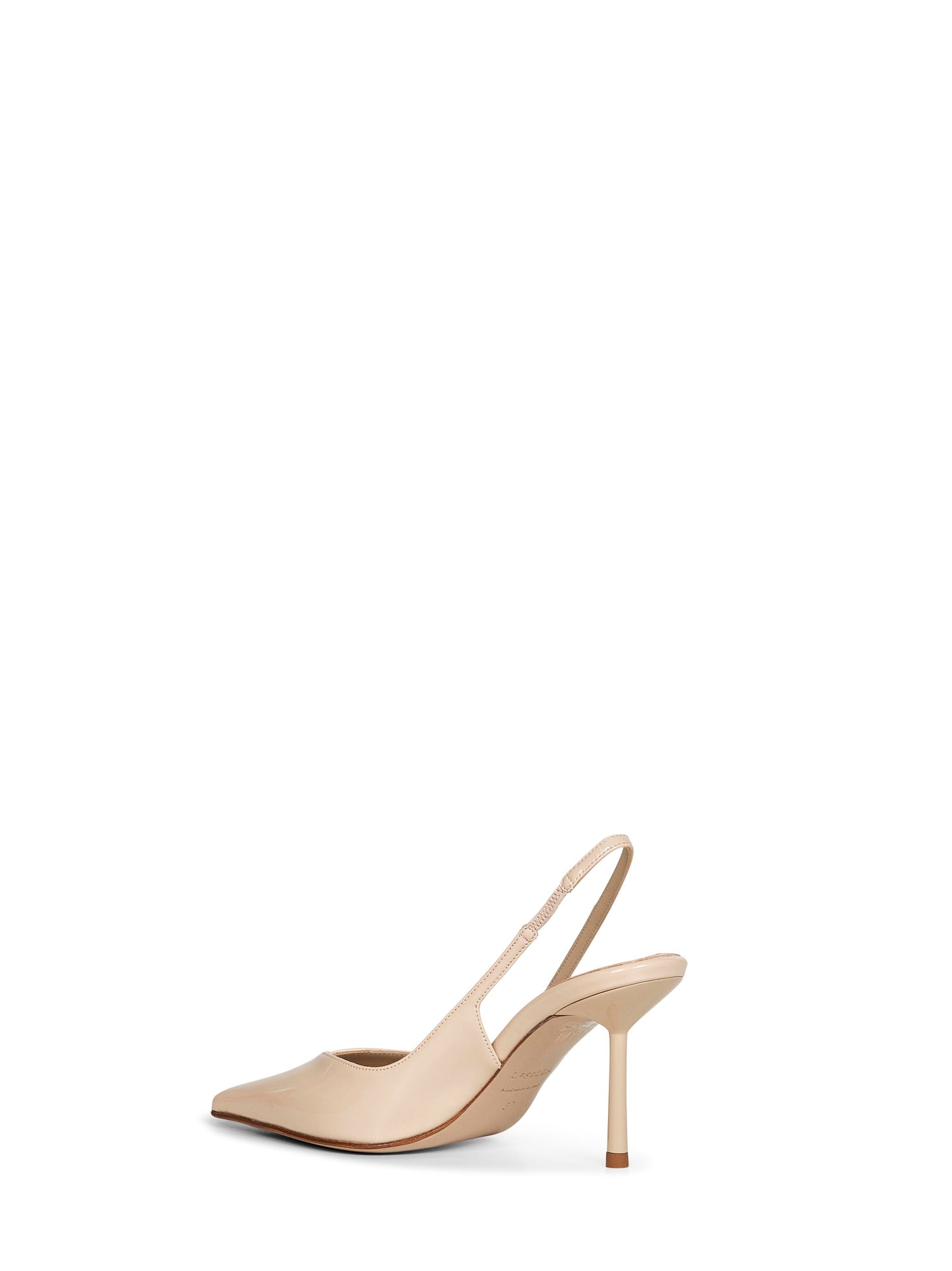 Giza beige vinyl Vivienne 80 mm slingback pumps