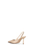 Giza beige vinyl Vivienne 80 mm slingback pumps