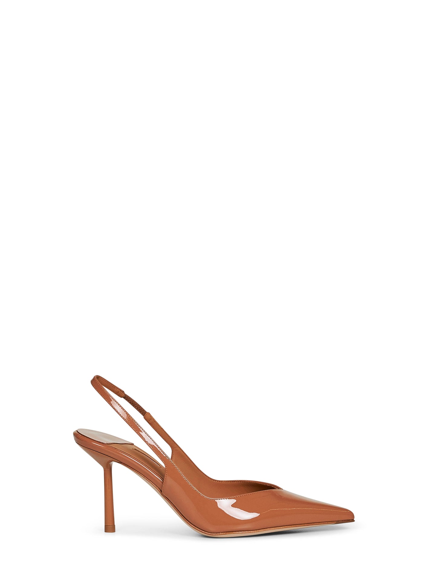 Slingback Vivienne 80 mm in vinile marrone Cuba