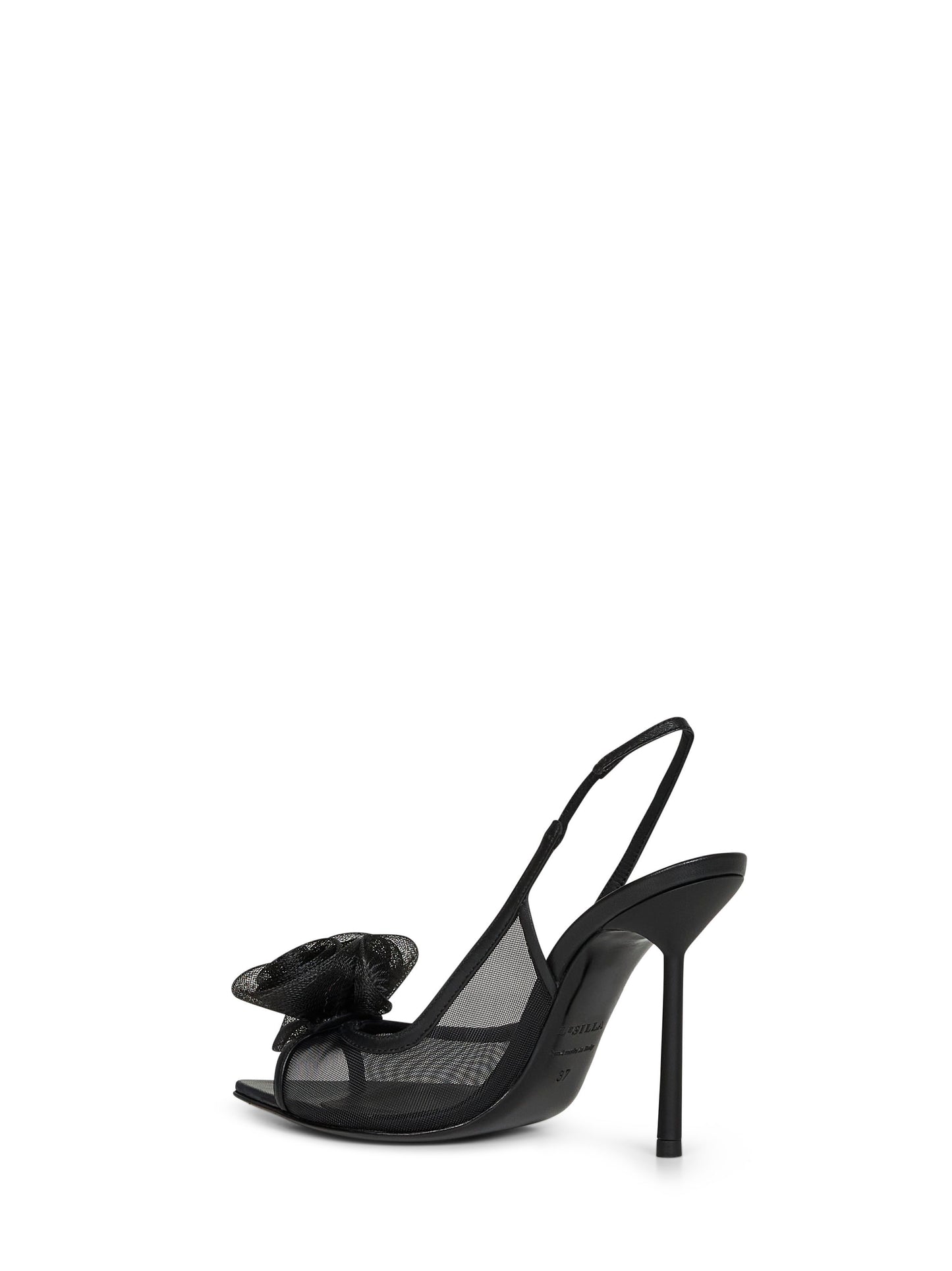 Black mesh Rose 100 slingback pumps