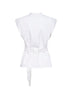 Milk bleached denim belted chasuble