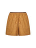Shorts stile boxer in cotone e seta lavato cumino