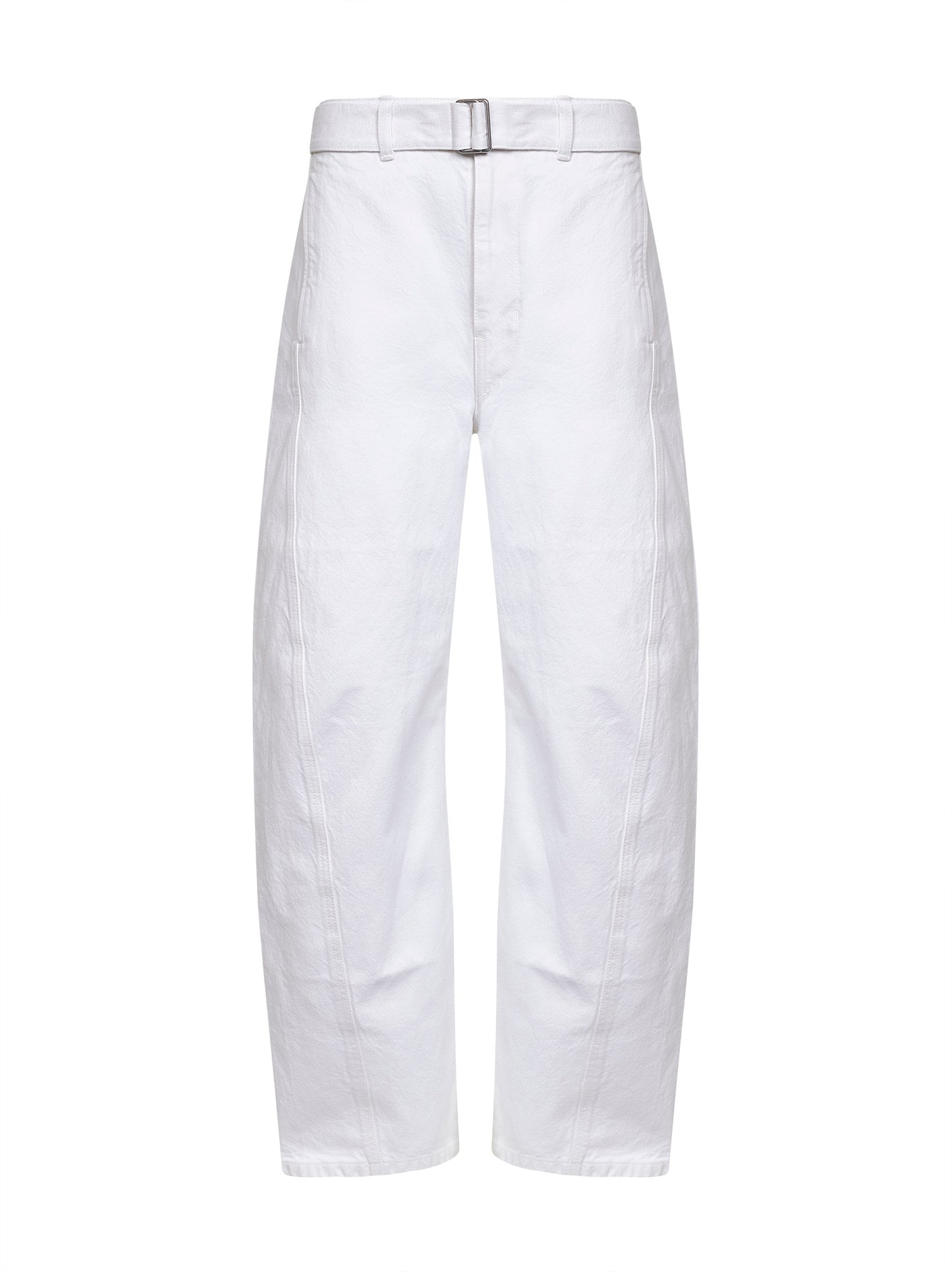 Pantaloni Twisted con cintura in denim latte