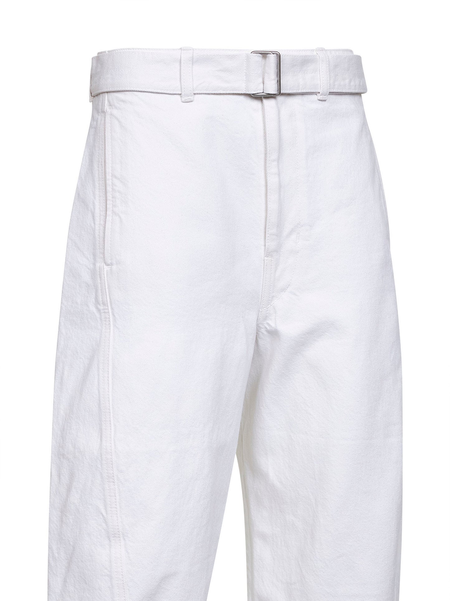 Pantaloni Twisted con cintura in denim latte