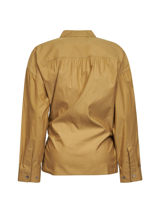 Cumin washed cotton and silk Twisted shirt