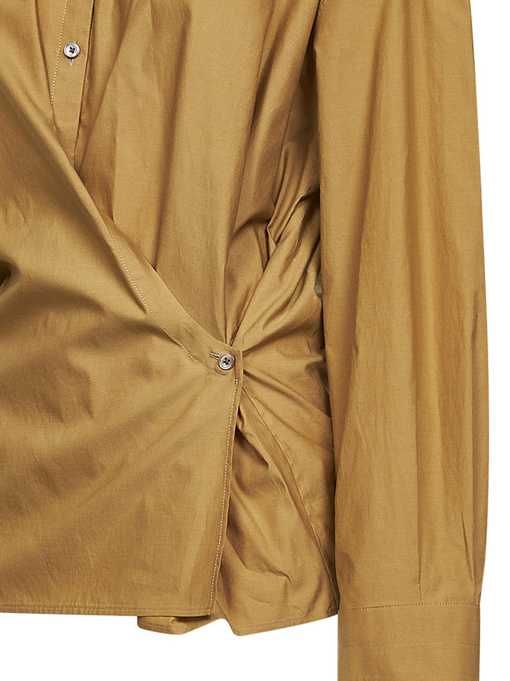 Camicia Twisted in cotone e seta lavati cumino