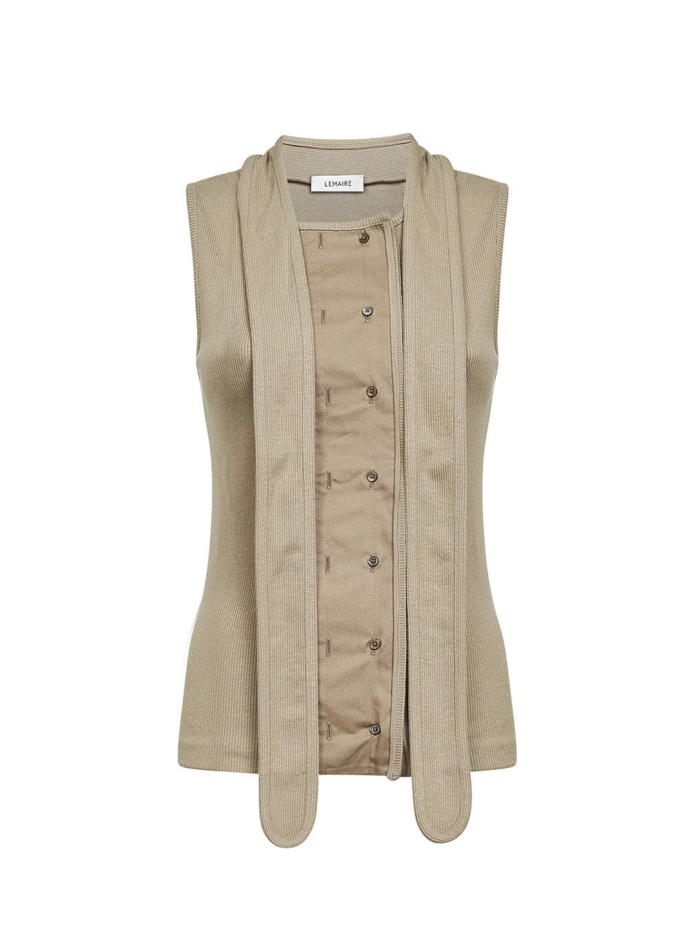 Top asimmetrico aderente in jersey a costine salvia