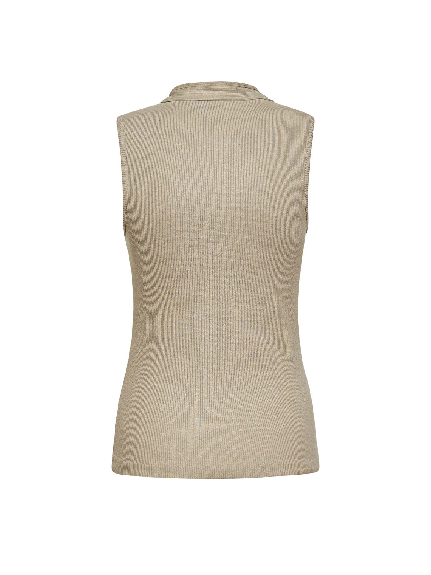 Top asimmetrico aderente in jersey a costine salvia