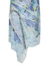 Light blue floral silk wrap midi dress