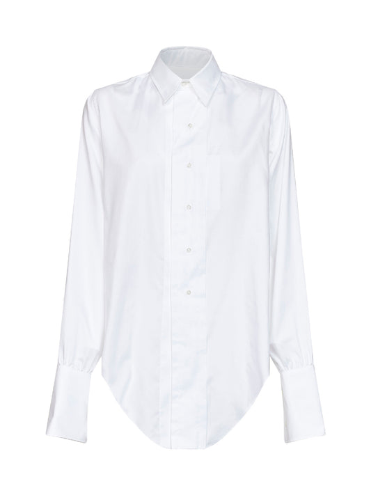 White cotton poplin shirt