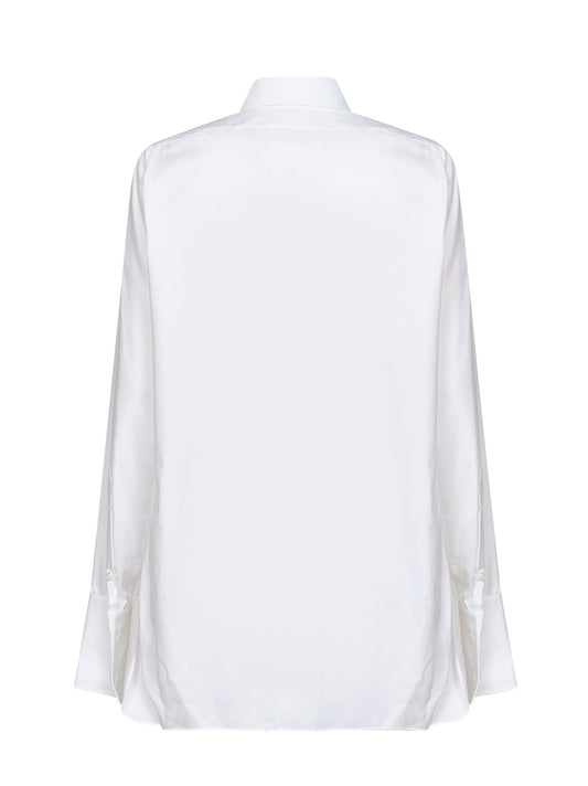 White cotton poplin shirt