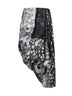 Printed silk asymmetric draped midi skirt