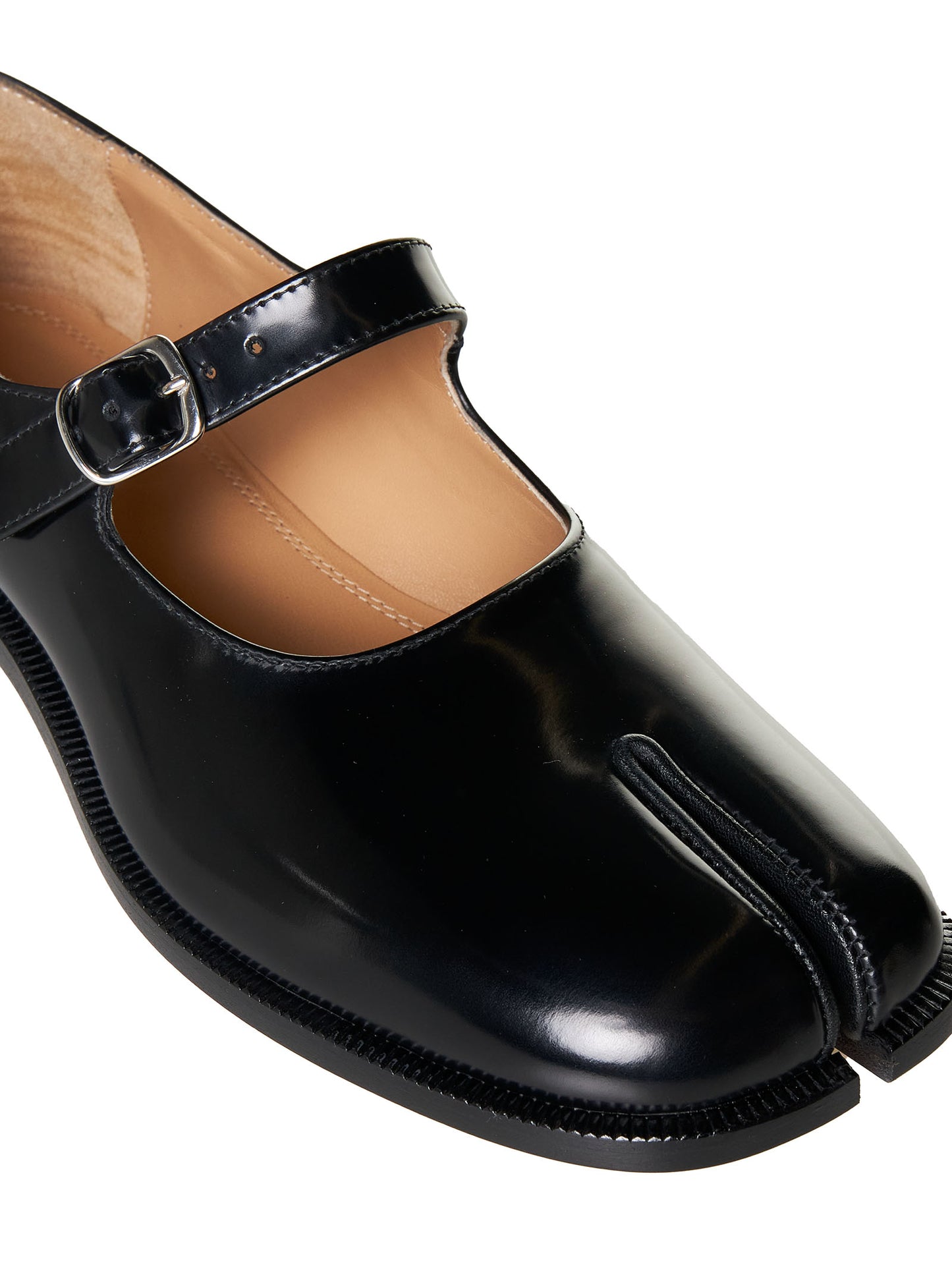 Ballerina mary-jane Tabi in pelle spazzolata