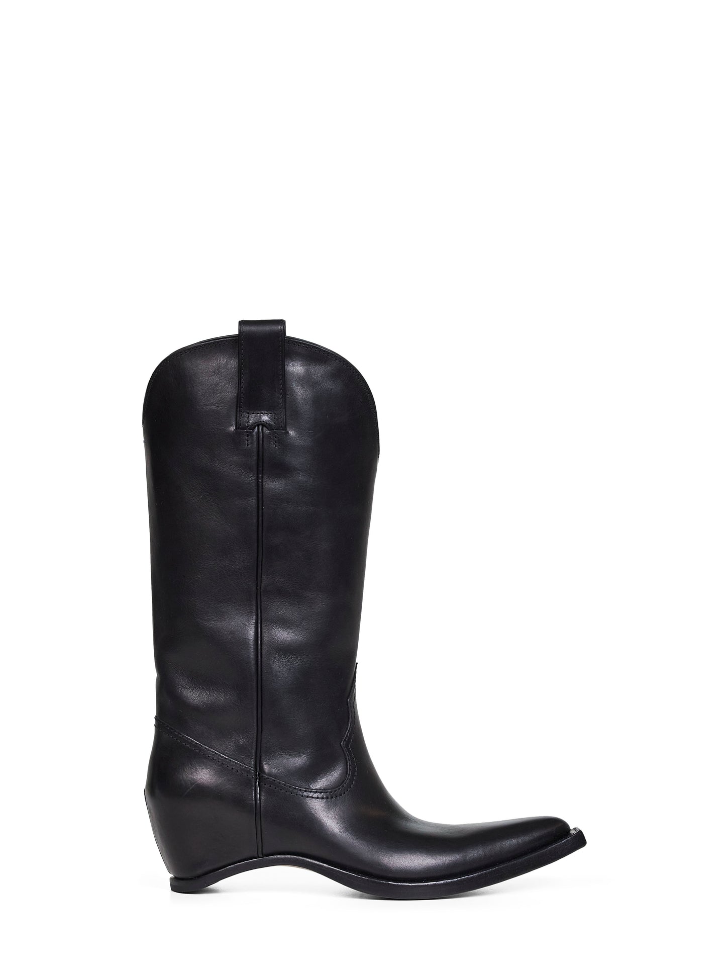 Black Heel-less Western boots