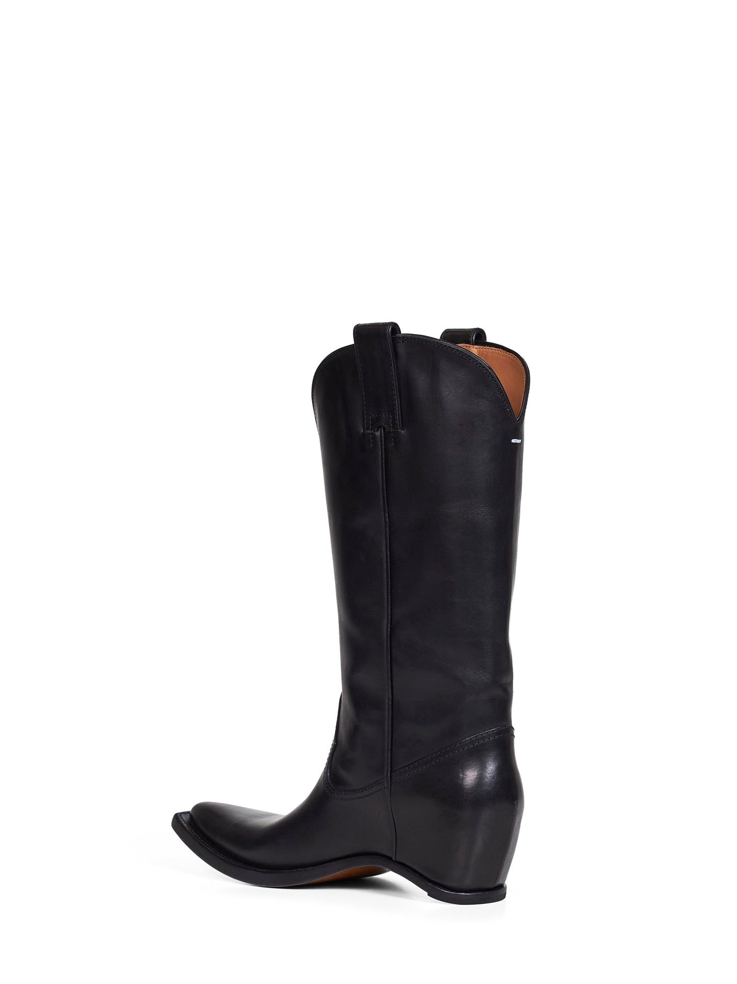 Black Heel-less Western boots
