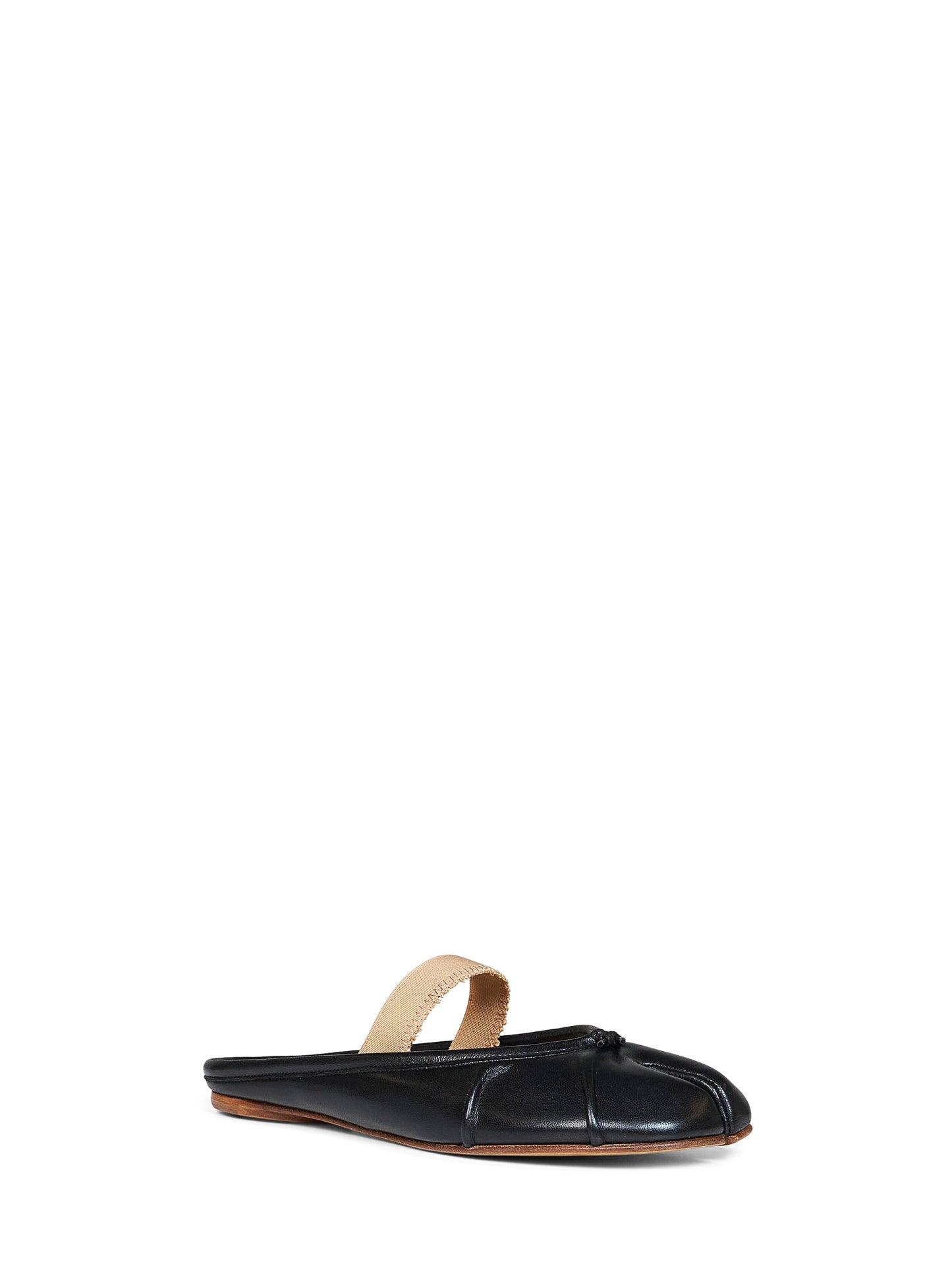 Mules Tabi in pelle nera con fascia elastica