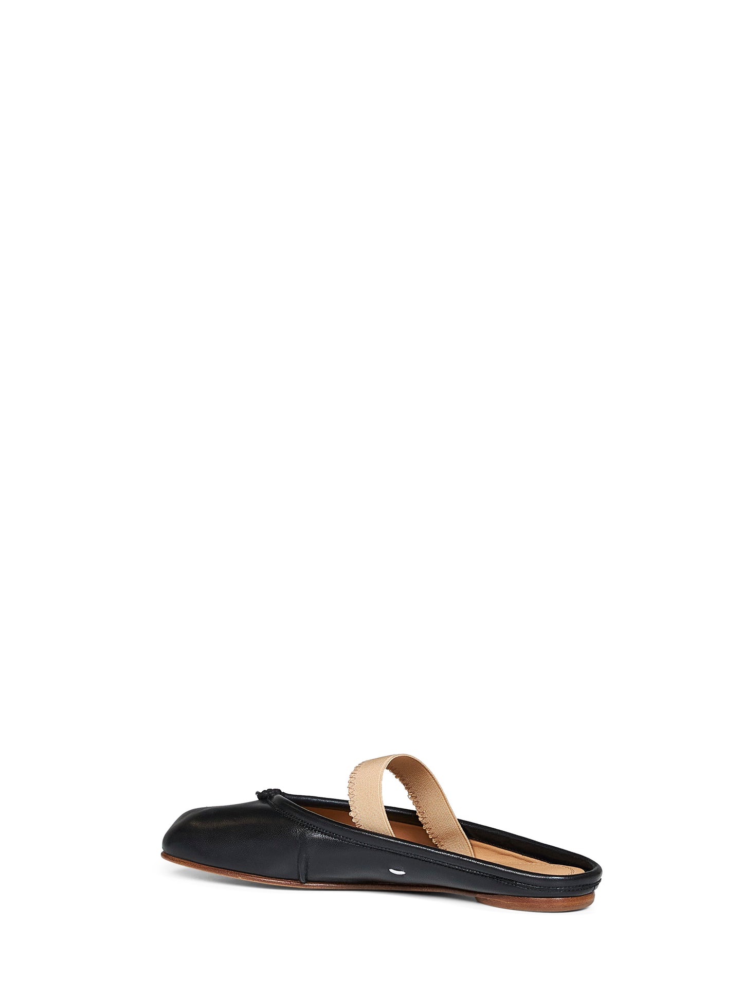 Mules Tabi in pelle nera con fascia elastica