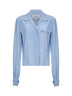 Baby blue organic silk crepe de chine shirt