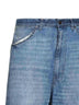Jeans a gamba larga in denim blu vintage medio